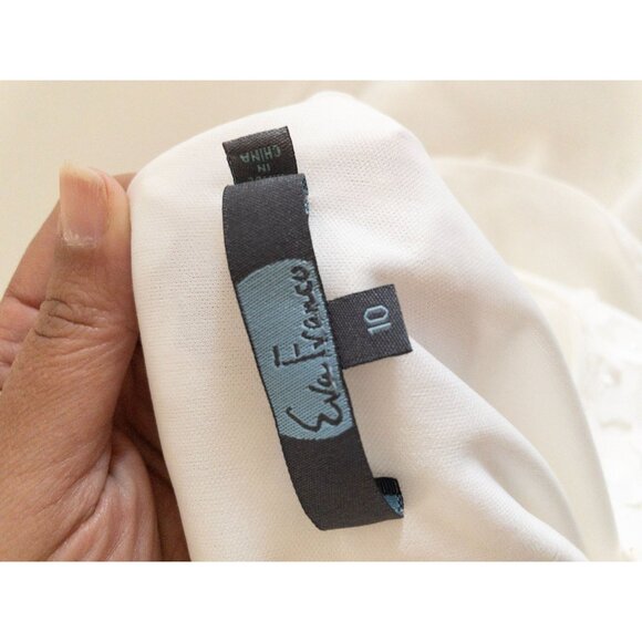 Anthropologie Eva Franco Floral Appliqué Swing Halter Neck White Sleeveless Mini - Picture 8 of 16